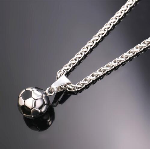 football Pendant With Chain Stainless Steel Soccer Necklace