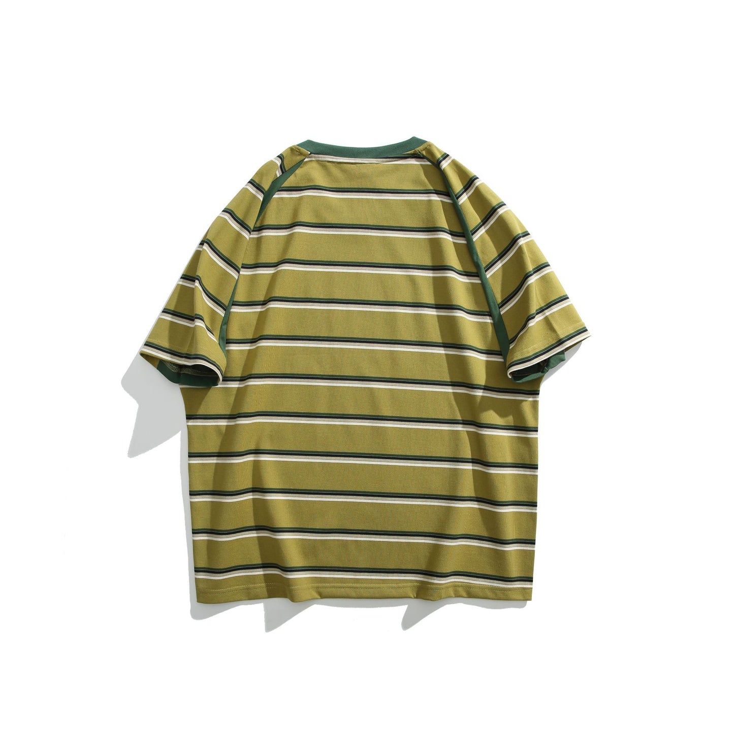 Color blocking patchwork round neck jersey short sleeved men's T-shirt