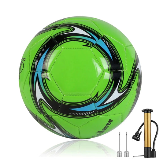 Solleror Soccer Ball Size 3 Size 4 Size 5 - Cyclone Shape Great for Youth & Adult Players -Training Soccer Balls with Pump