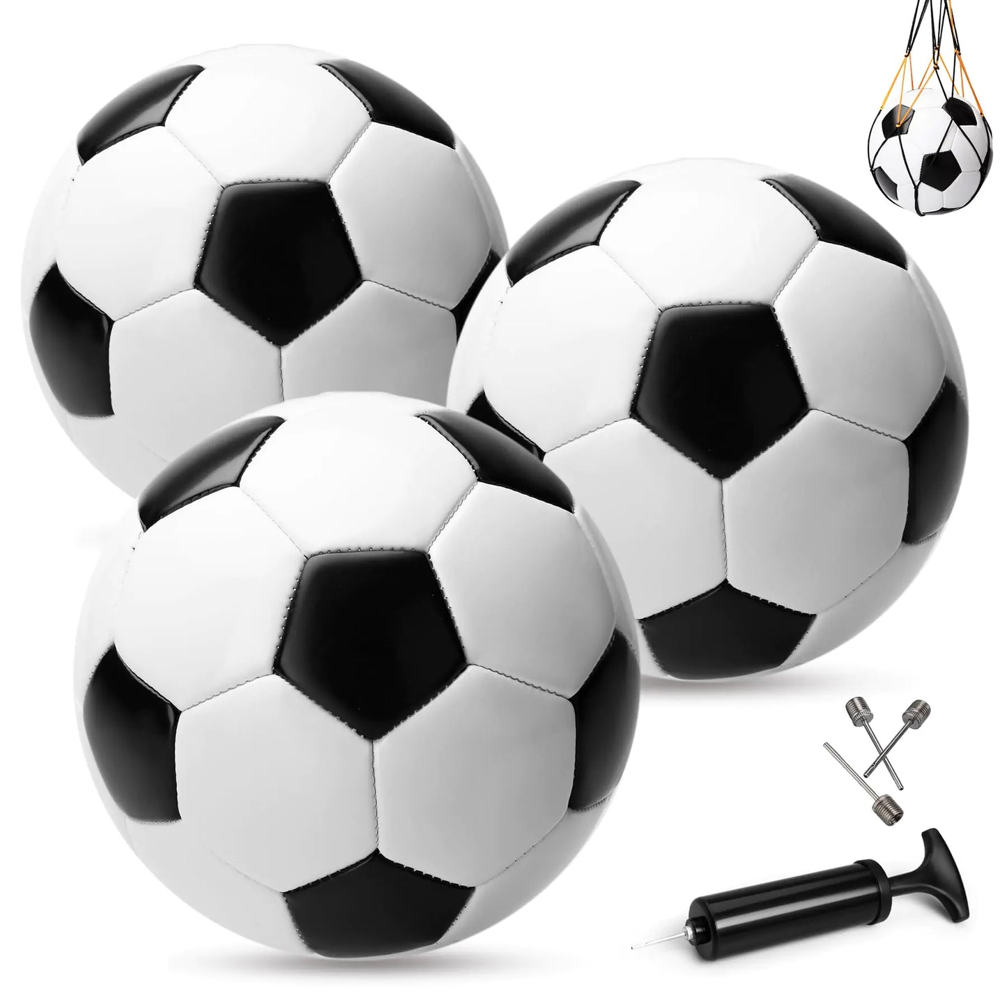 3 Pack Size 3 Soccer Ball for Kids with 1 Pump Soccer Balls Bulk for Boys Girls Toddlers Ages 3 4 5 6 7 8 Indoor Outdoor Sports Training Practice Ball Toys Gift Operation Christmas Child Shoe Box