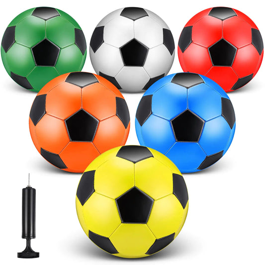 Deekin 6 Pcs Soccer Ball Bulk with Pump Soccer Ball Youth Official Soccer Ball for Adult Training Soccer Ball Sport Gift(Size 5Colorful)