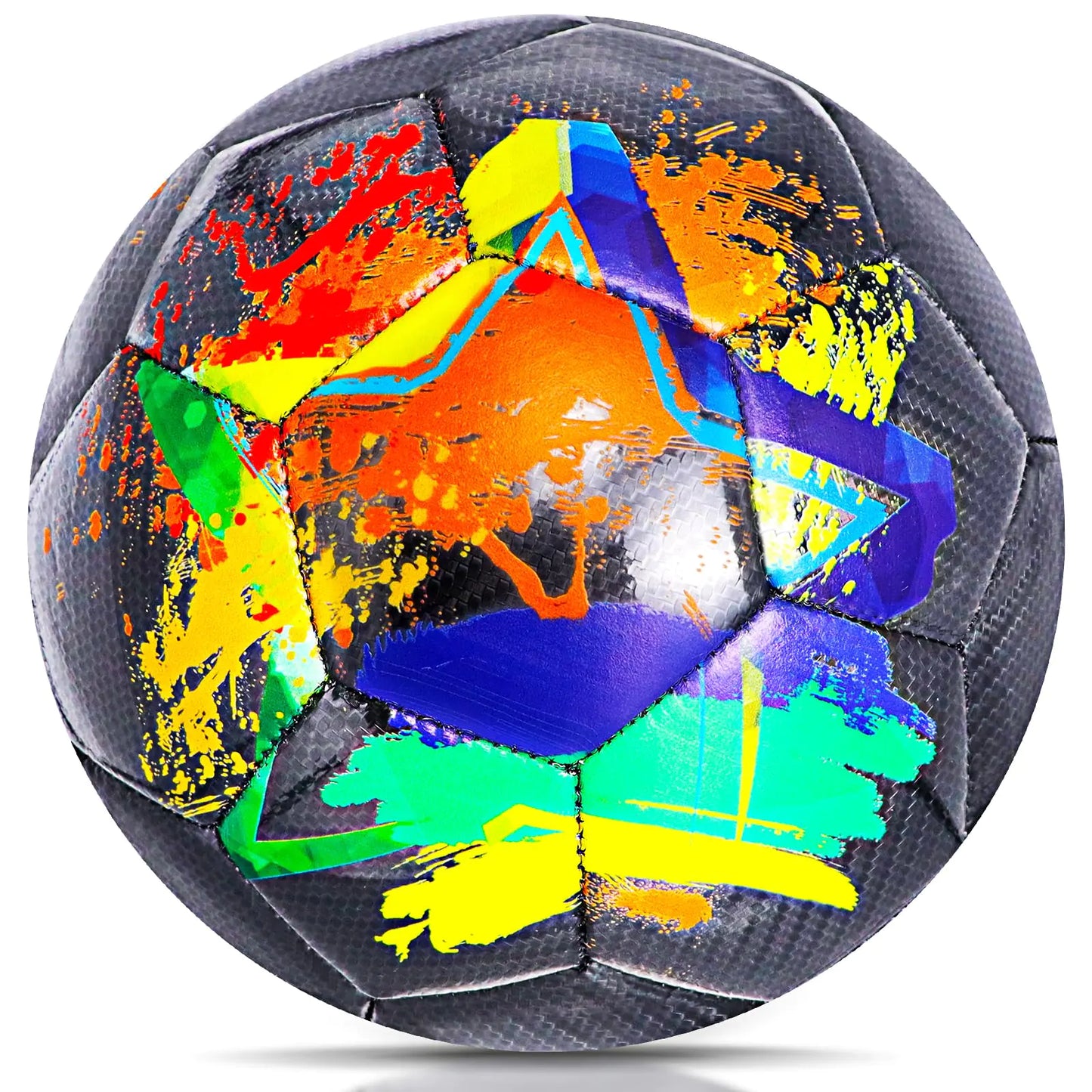 Champhox Soccer Balls Size 5 Official Match Weight Long-Lasting Construction Soccer Balls Size 5 for Boys Youth Girls Adult Soccer Players Skill Practicing Easter Birthday Gifts (Black Size 5)